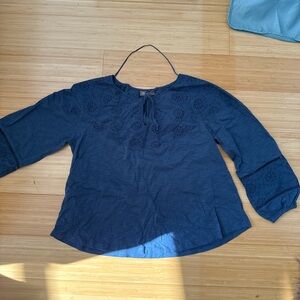 Style & Co. Navy Floral Blouse